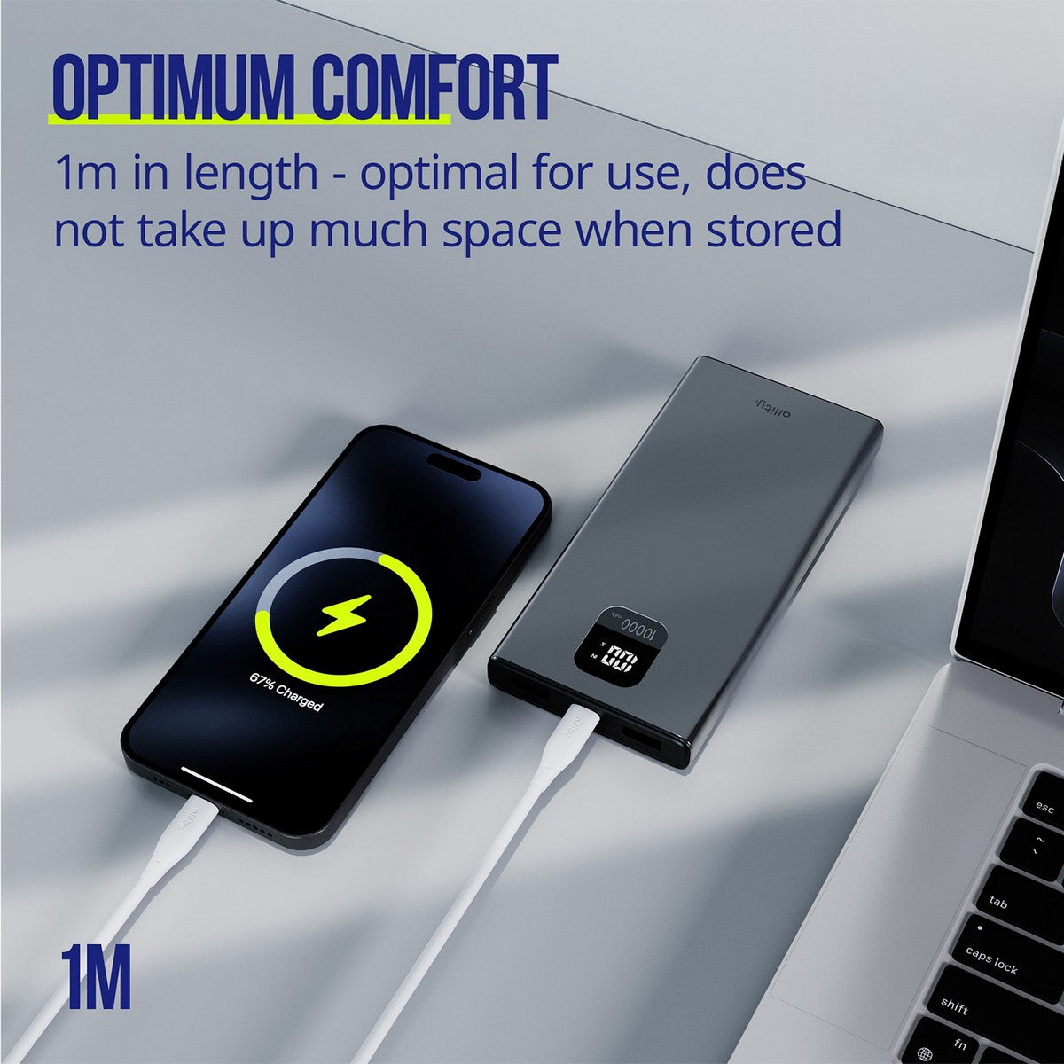 ALLITY kabel AUC-02 USB-C - Lightning 1,0 m 27W BIJELI