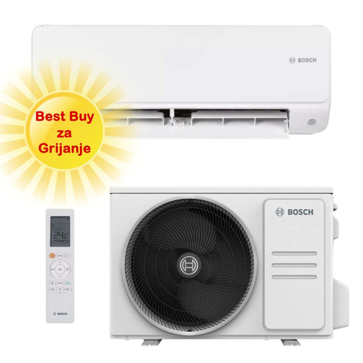 BOSCH KLIMA UREĐAJ 2,6kW CL6001-Set 26 WE, za prostor do 25m2, A+++ energetska klasa, R32