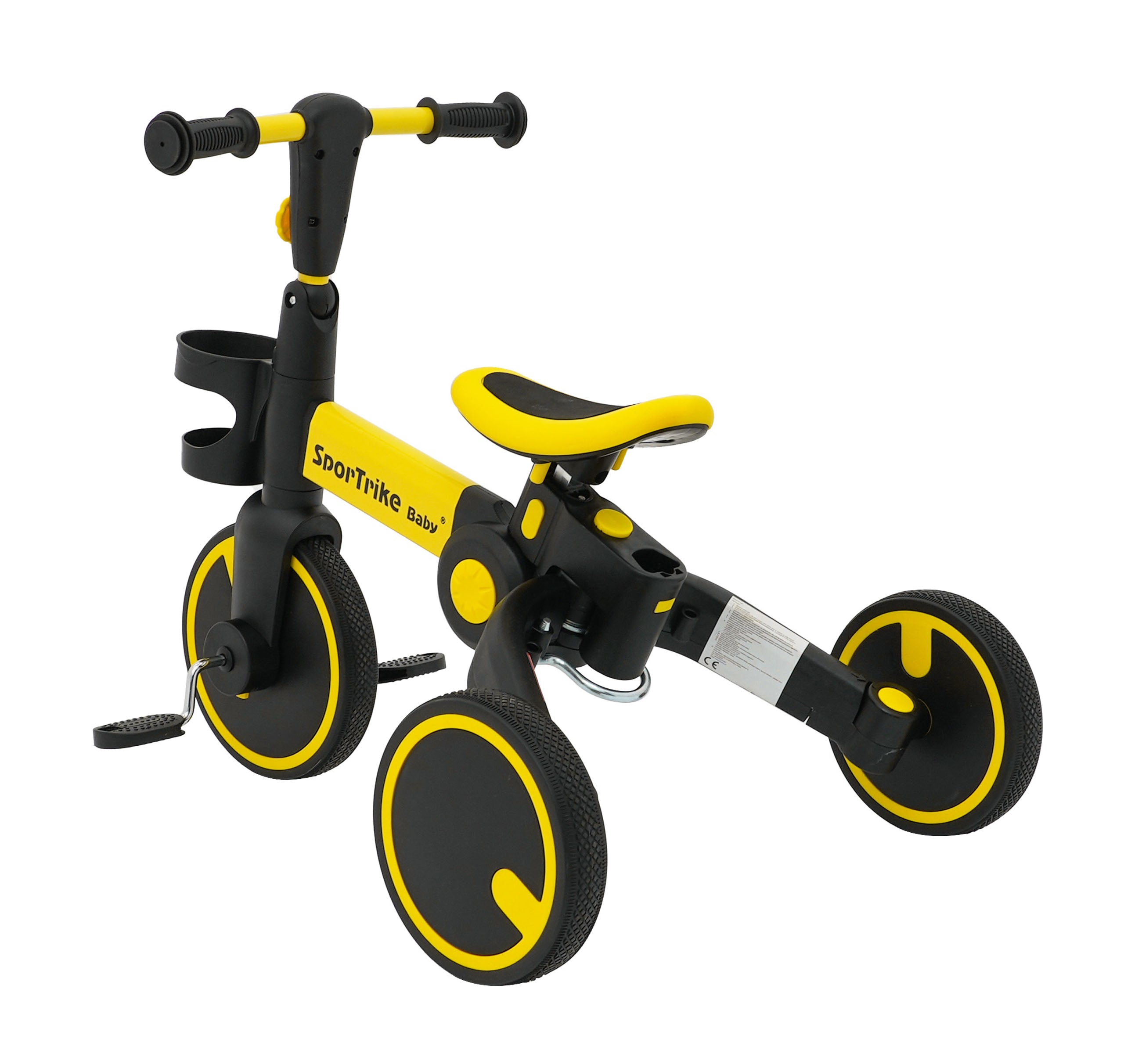 Tricikl Happy Bike 3in1 - žuti