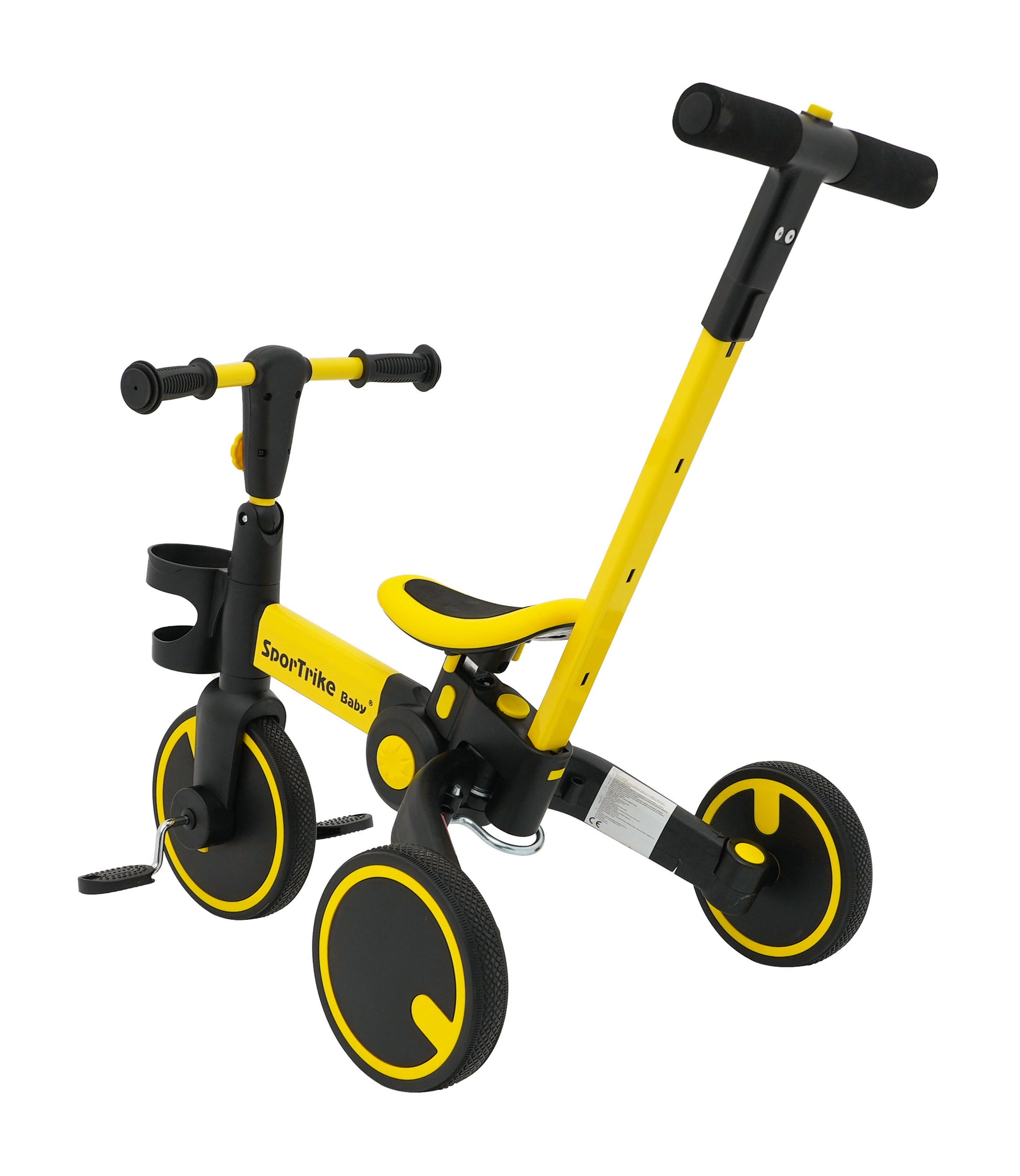 Tricikl Happy Bike 3in1 - žuti