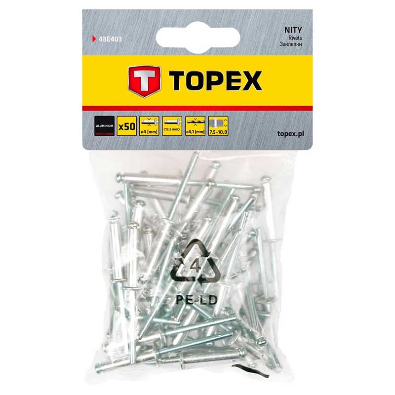 Zakovice aluminijske 4x12 50 kom Topex