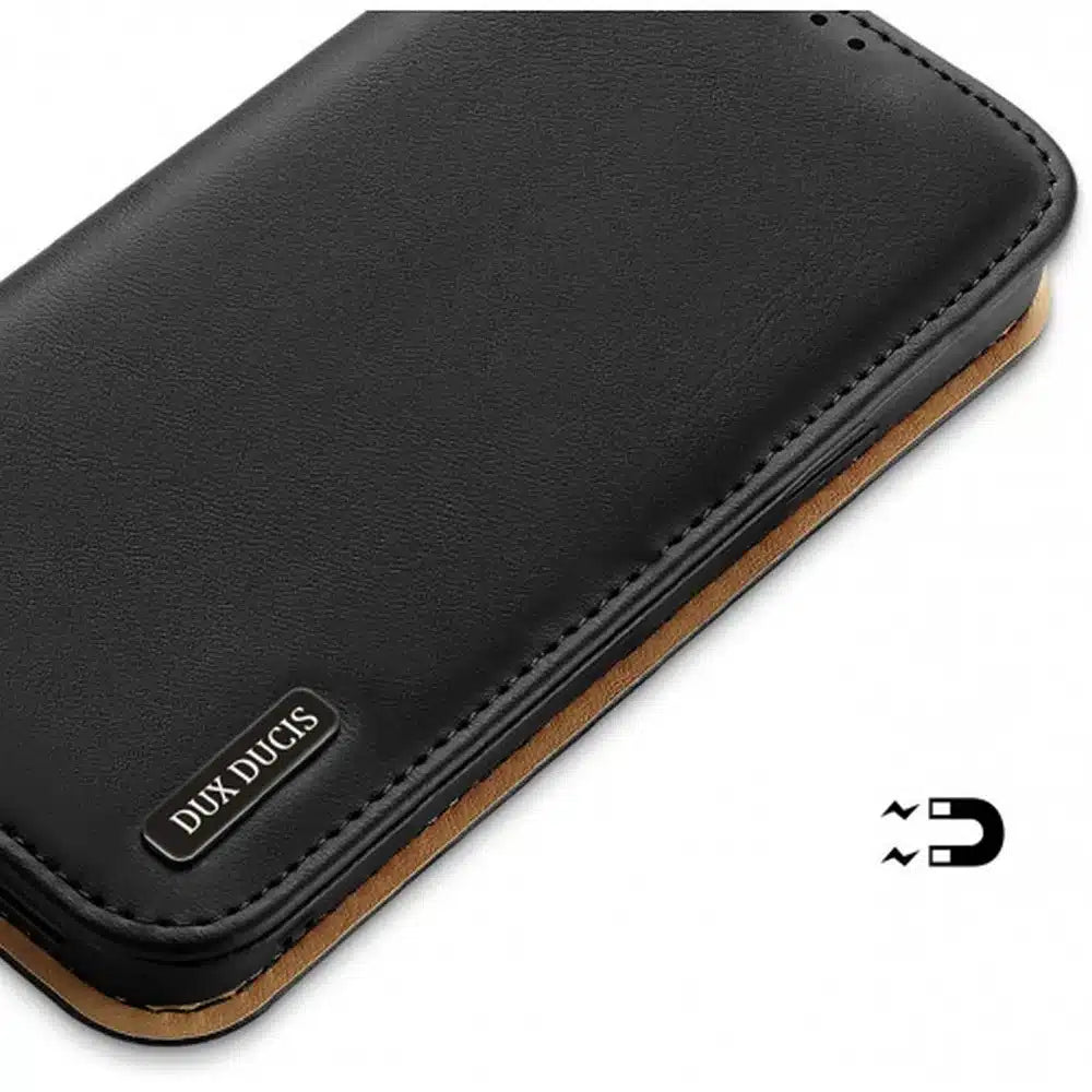Dux Ducis Hivo bookcase torbica od kože za Apple iPhone 15 Plus crna