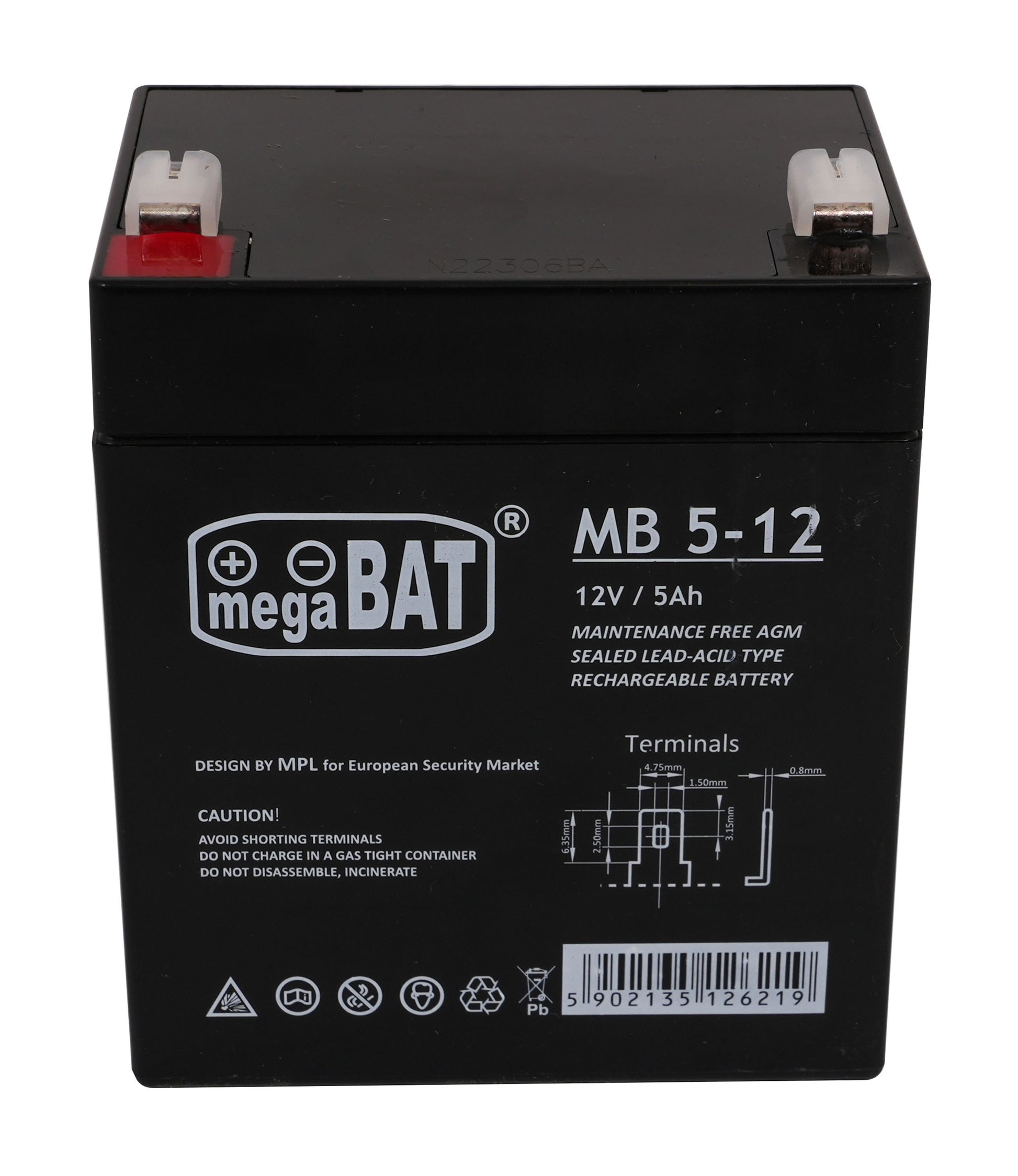 Vehicle parts battery 12V/5AH