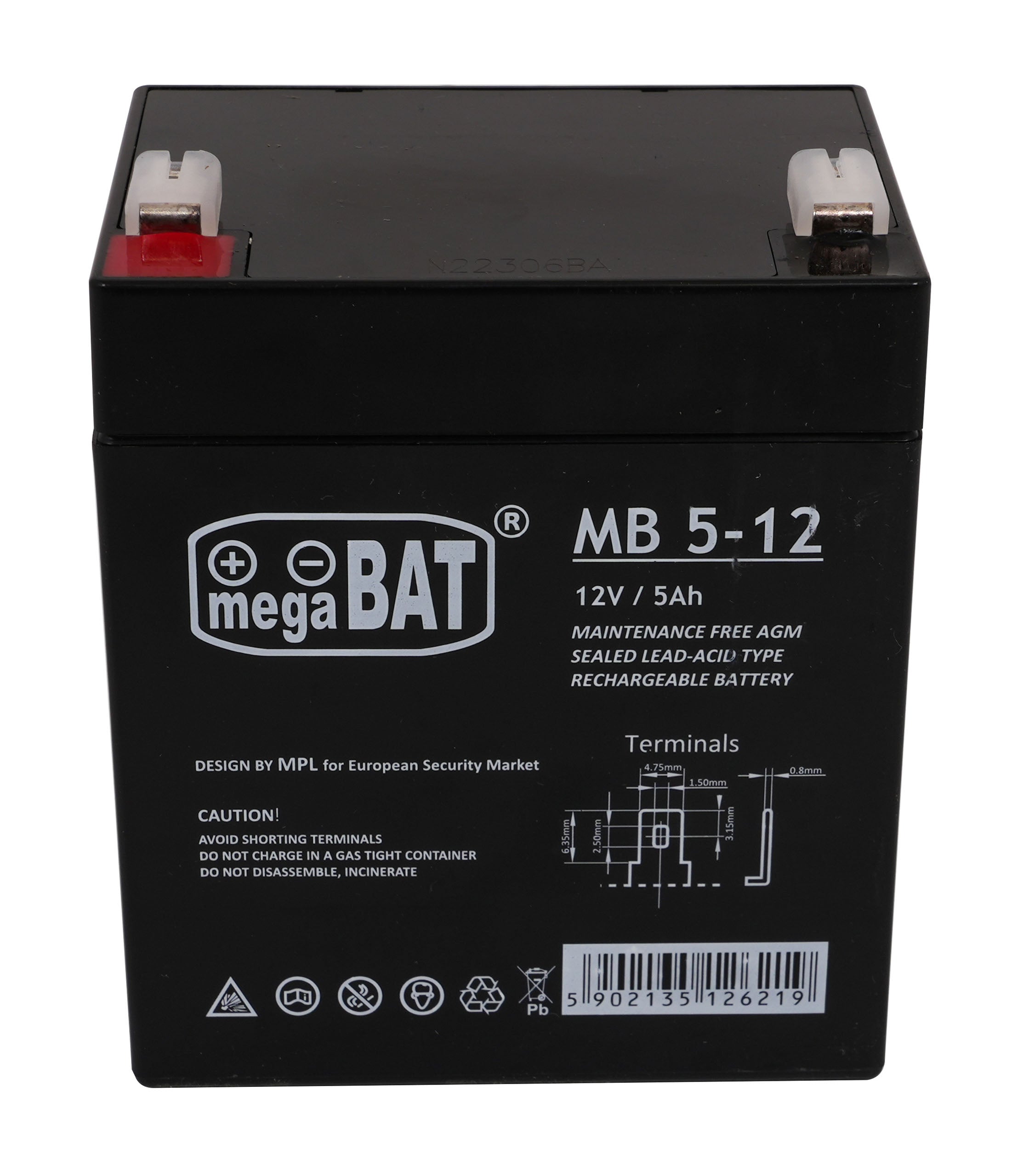 Vehicle parts battery 12V/5AH