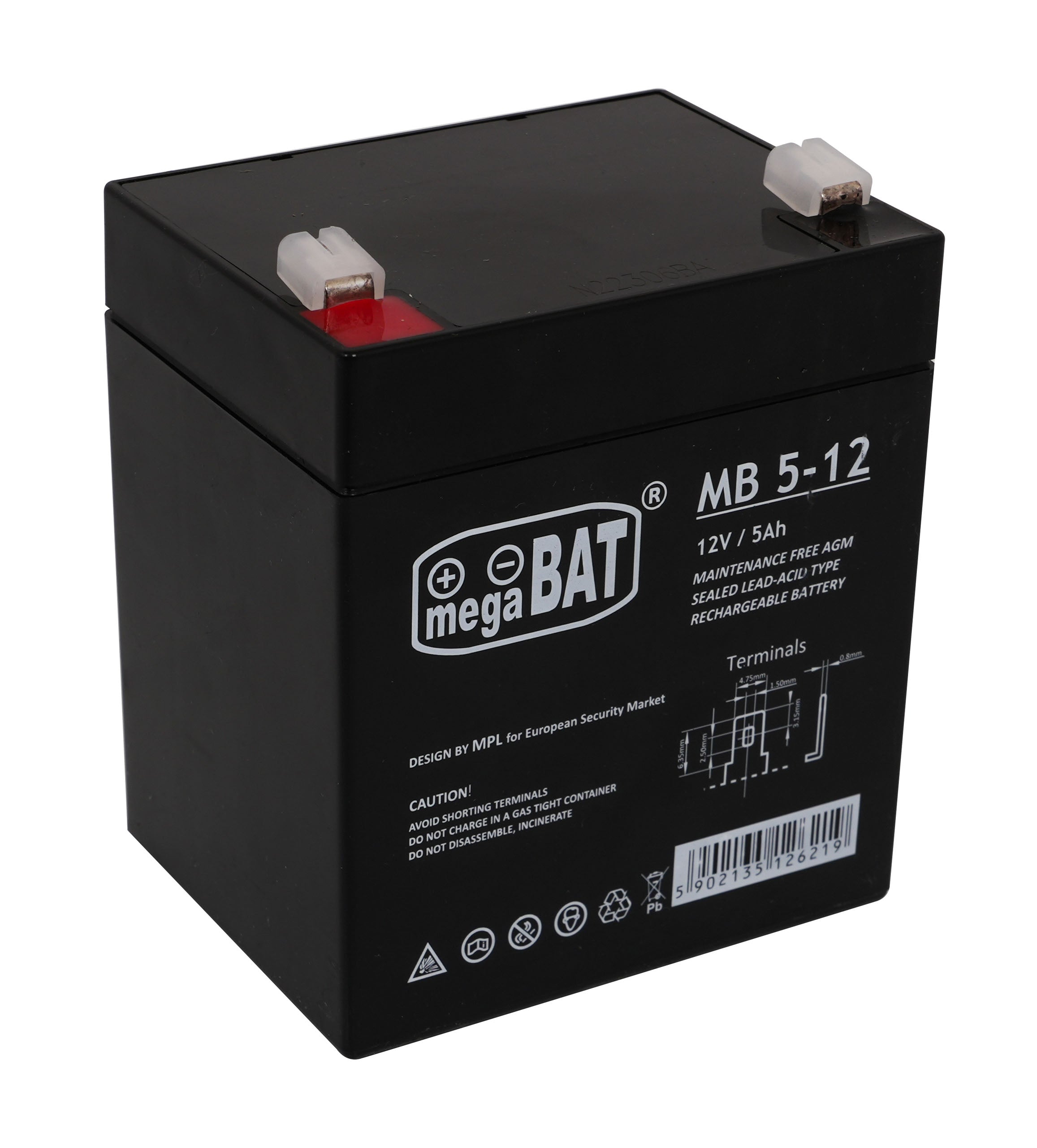 Vehicle parts battery 12V/5AH