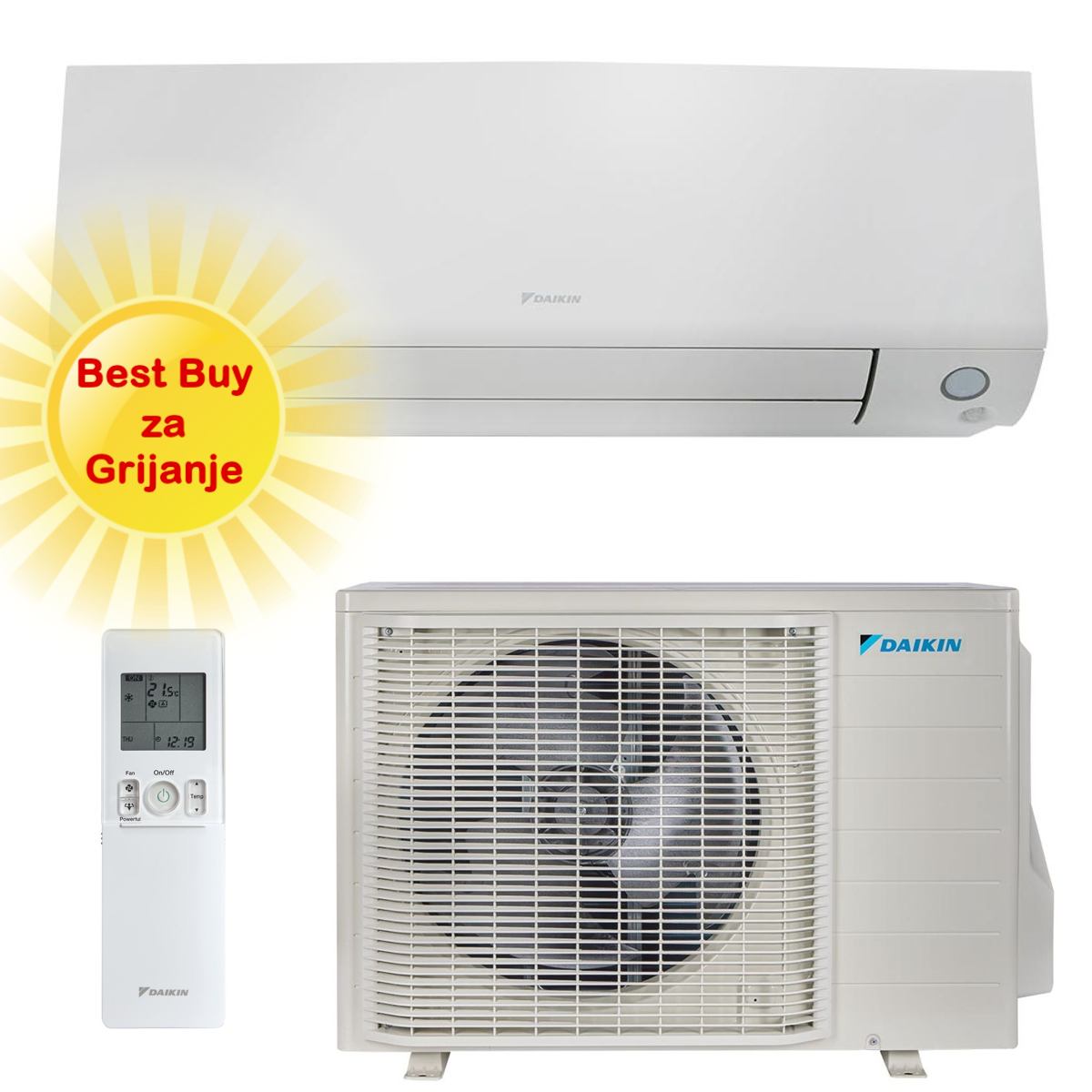 DAIKIN KLIMA UREĐAJ 4kW FTXTM40A/RXTM40A - Perfera (optimizirana za grijanje), za prostor do 40m2, A+++ energetska klasa, R-32