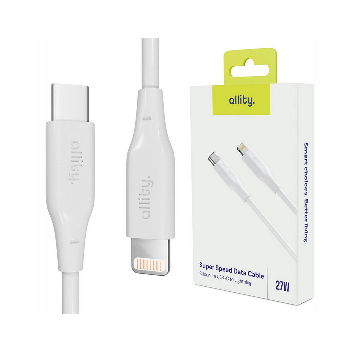 ALLITY kabel AUC-02 USB-C - Lightning 2,0 m 27W BIJELI