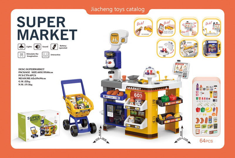 MEGA Supermarket With Shopping Cart + Accessories