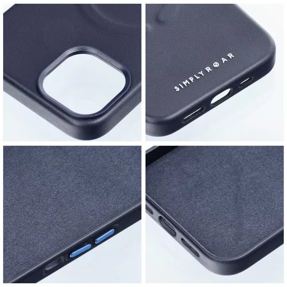 Roar kožna Mag Case maska kompatibilna s MagSafeom – za iPhone 12 Pro navy plava