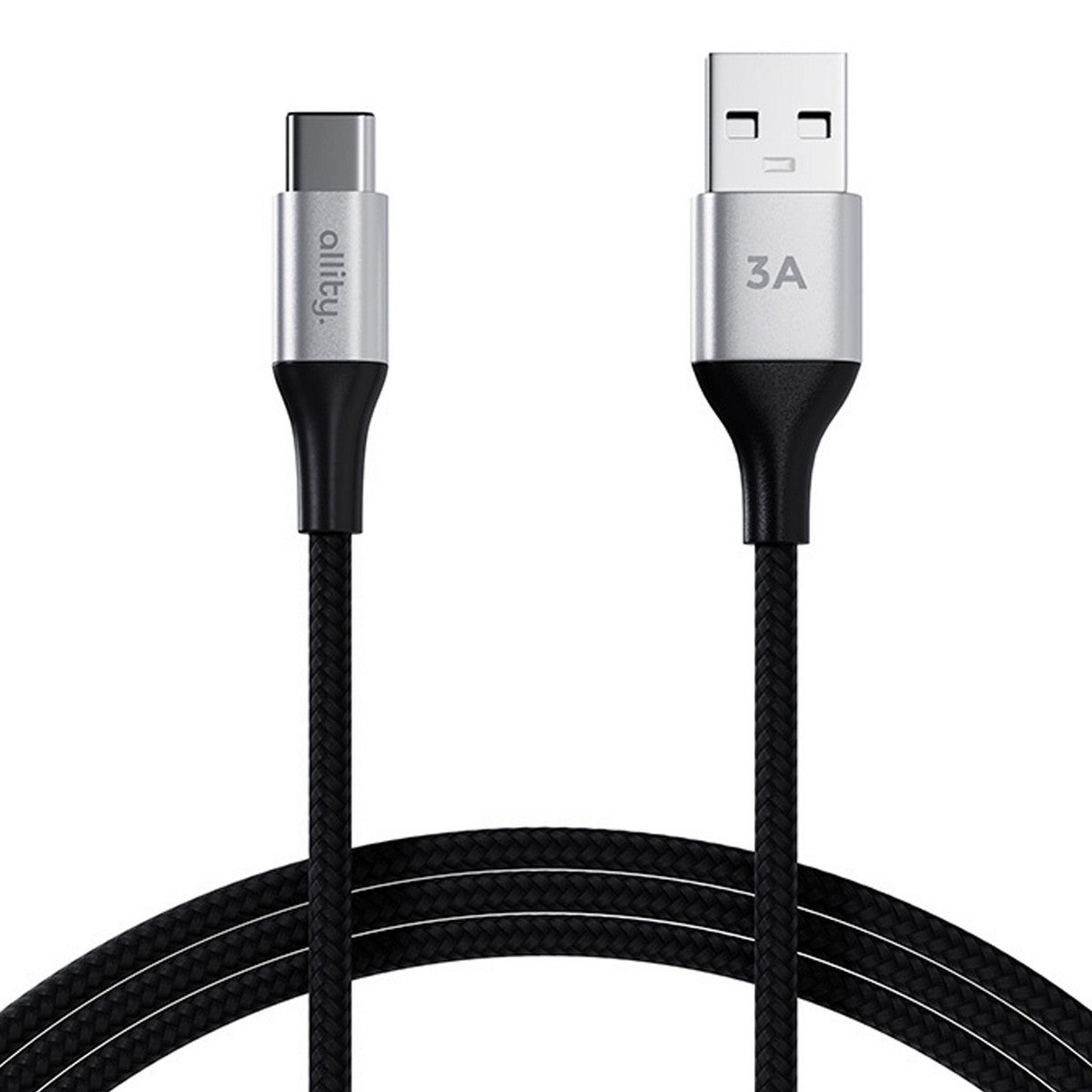 ALLITY kabel USB-a na USB-c 1metar 3A CRNI