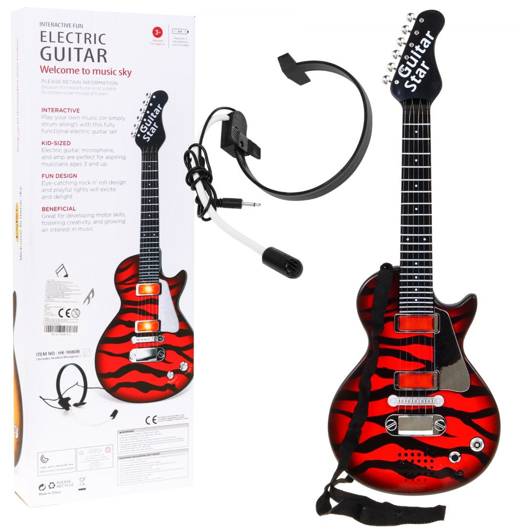Dječja električna gitara Rock Zebra - crvena