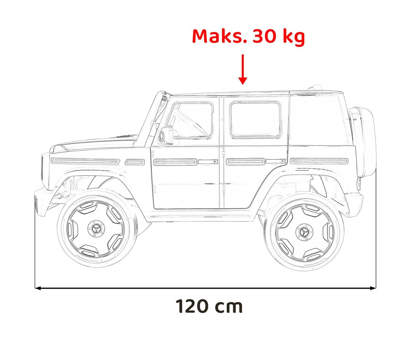 Licencirani auto na akumulator Mercedes Benz EQG 4x4 - bijeli