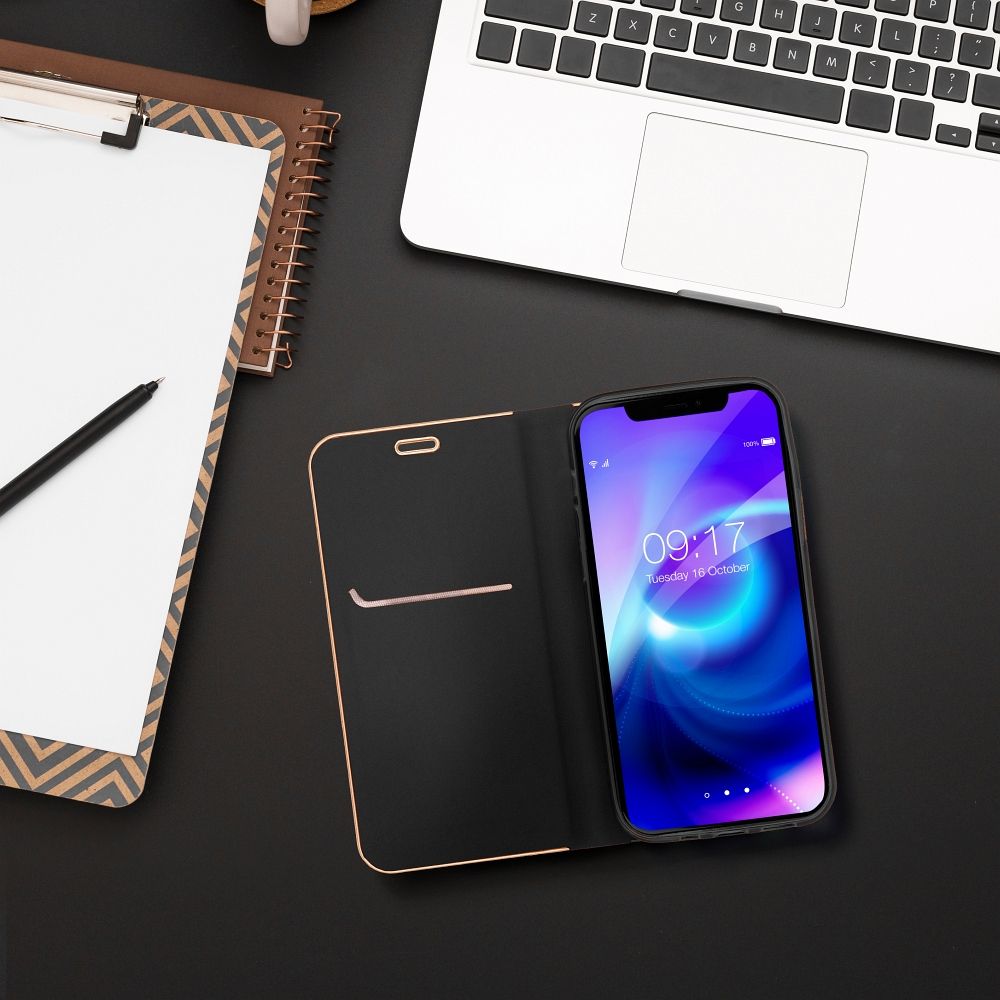 LUNA Book Gold preklopna futrola za XIAOMI Redmi Note 15 PRO PLUS 5G crna
