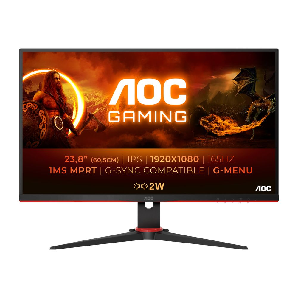 AOC G2 24G2SPAE/BK LED display 60,5 cm (23.8") 1920 x 1080 pikseli Full HD Crno, Crveno