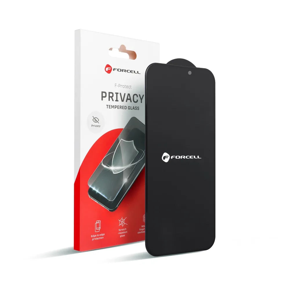 Kaljeno staklo Forcell Privacy Glass Anti-spy za iPhone 16 Pro Max crno