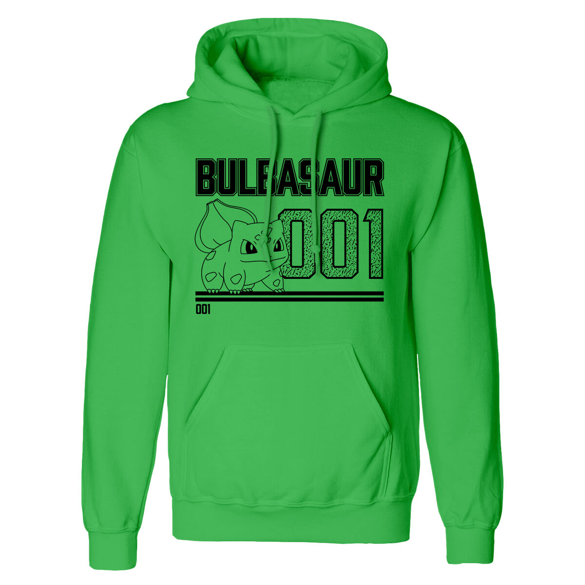 Dječja Majica s Kapuljačom Pokémon Bulbasaur Line Art Zelena