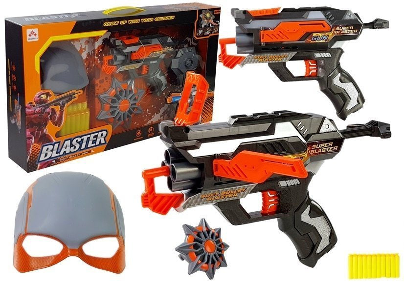 Pištolj za strelice od pjene s maskom Expandable - narančasto/crni