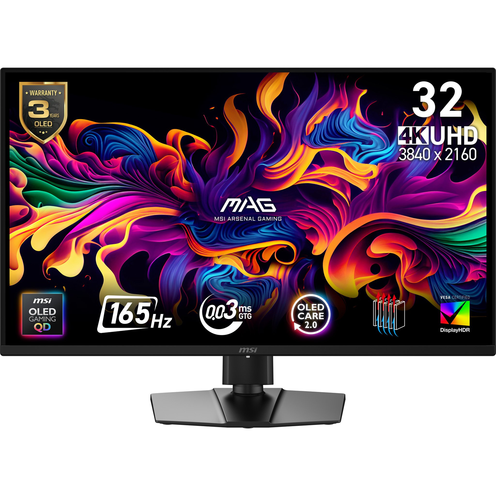 MSI MAG 322UP QD-OLED E16 računalni monitor 80 cm (31.5") 3840 x 2160 pikseli 4K Ultra HD Crno