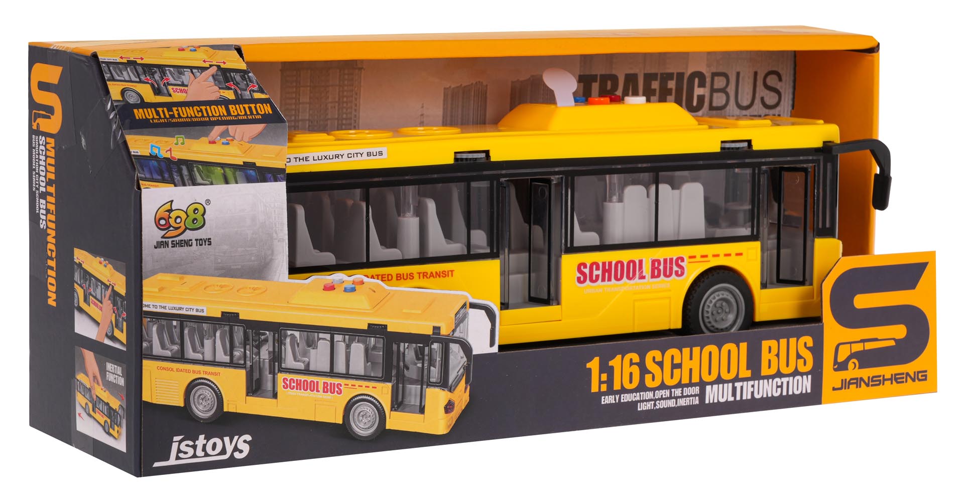 Yellow Bus With Lights and Sound Function