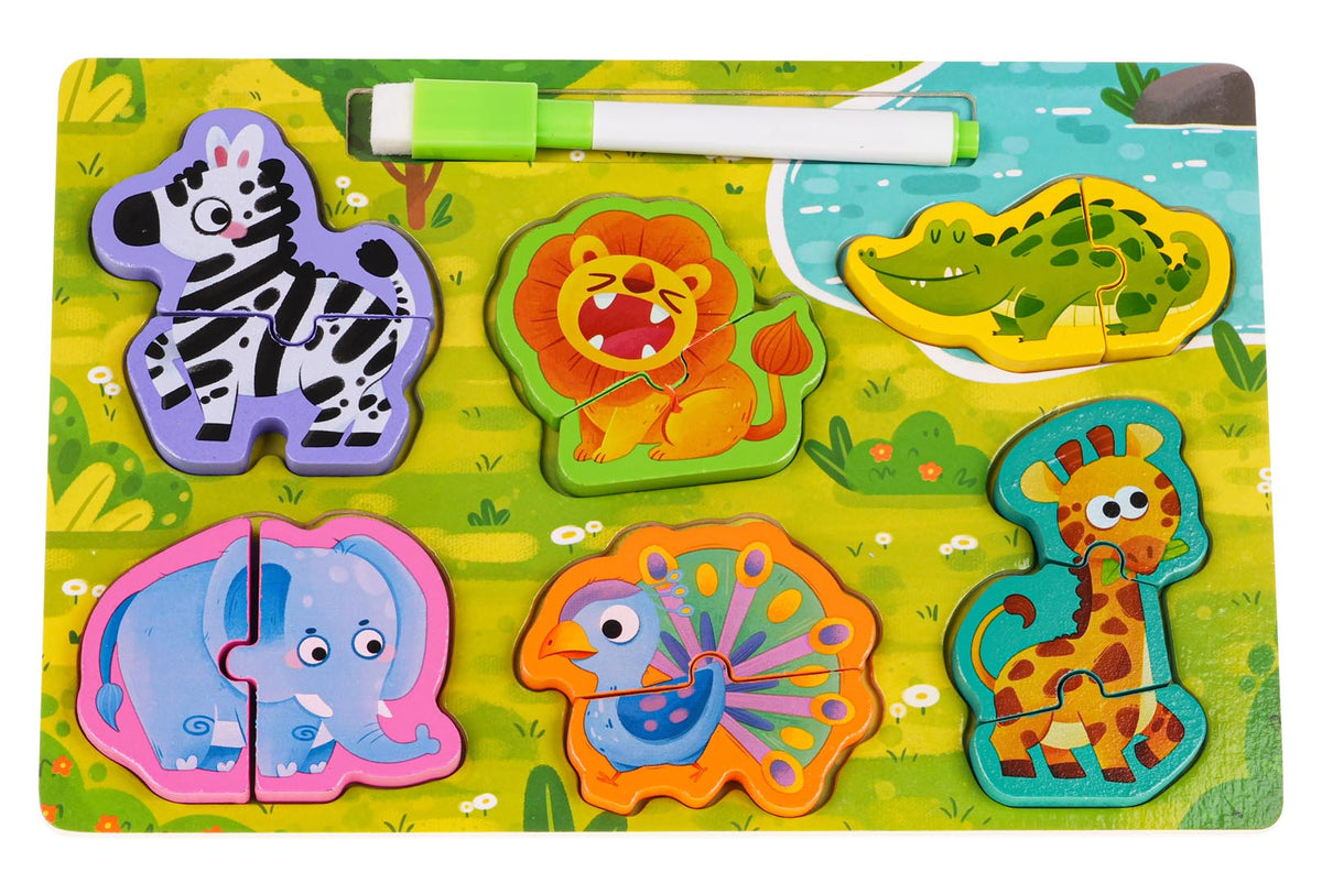 Drvena ploča za igru + Safari Puzzle