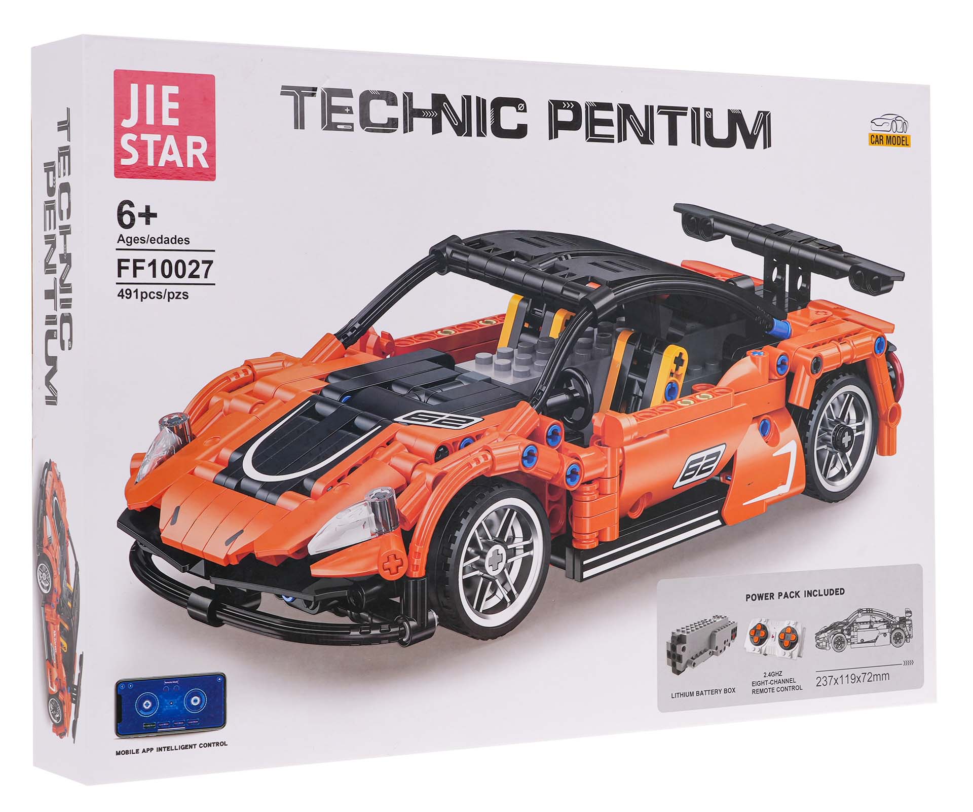 Sports Car Block Set 491 pcs. Orange