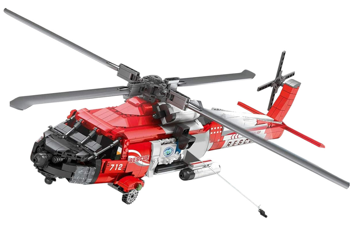 Helikopter za sastavljanje HH-60J sa 1137 elemenata - crveni