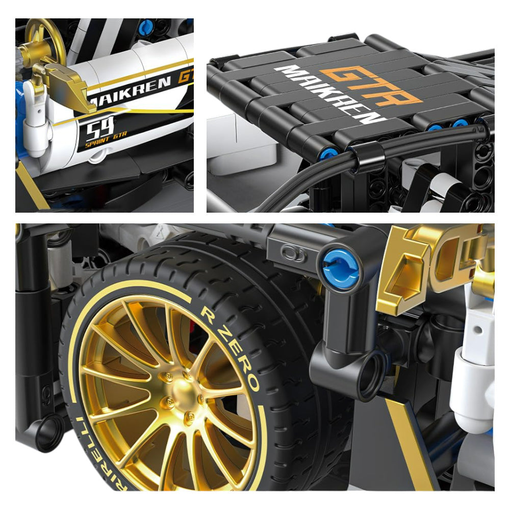 Kockice za slaganje sportskog automobila sa 242 elementa - crno/sivi