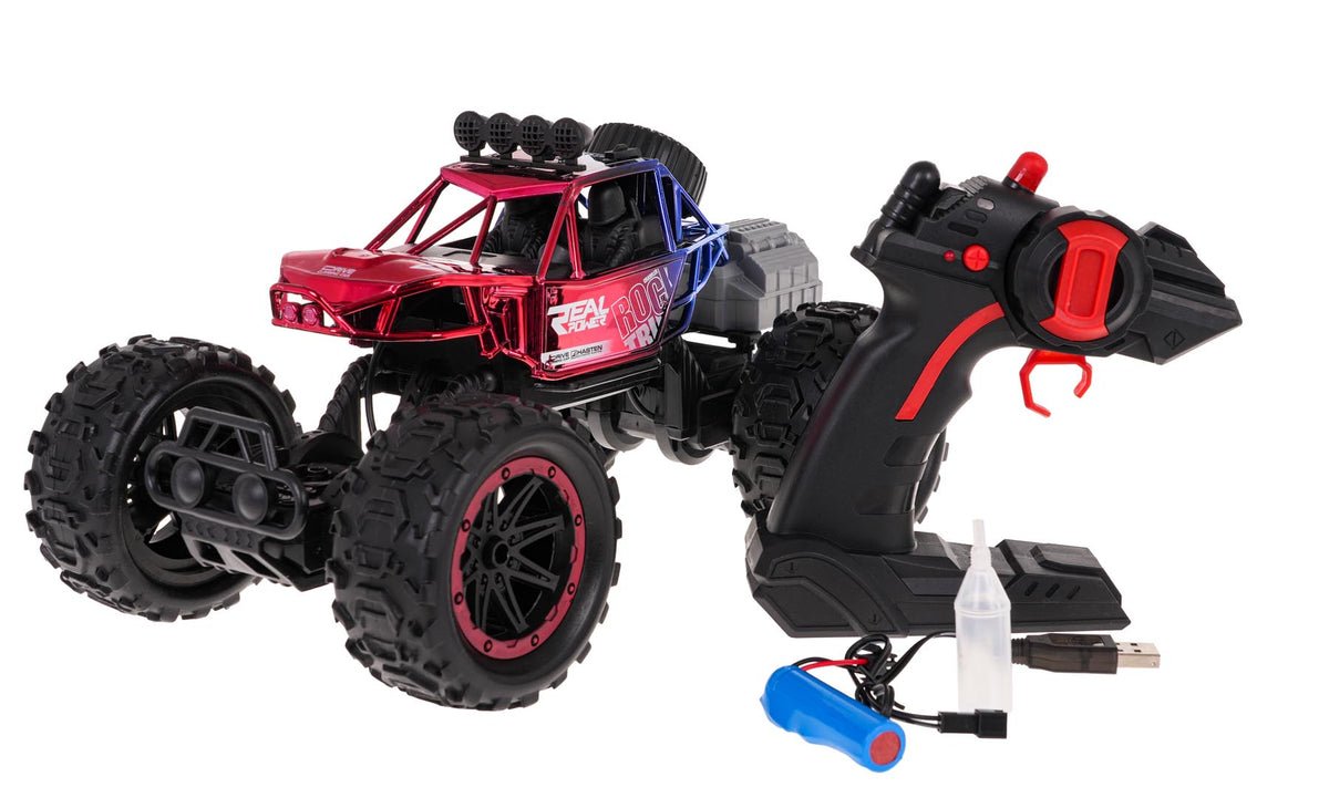 Buggy na daljinsko upravljanje REAL ROCK sa dimnim efektima - crveni
