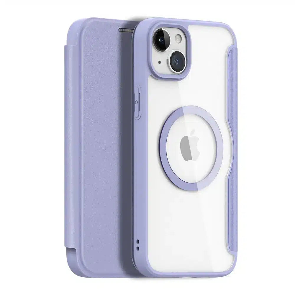 DUX DUCIS Skin X Pro – MagSafe kompatibilna preklopna torbica za Apple iPhone 15 Plus ljubičasta