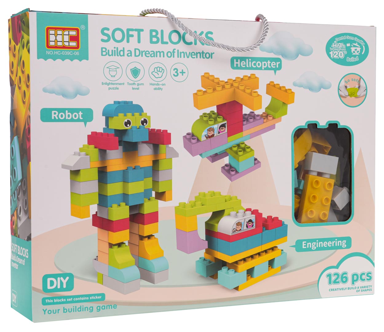 Set mekanih kockica za slaganje - 126 elementa