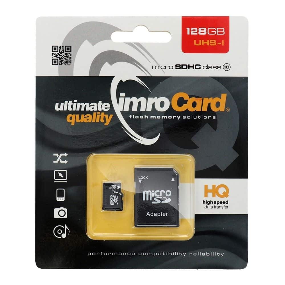 IMRO memorijska kartica microSD 128GB 100MB/s class10 UHS I s adapterom SD