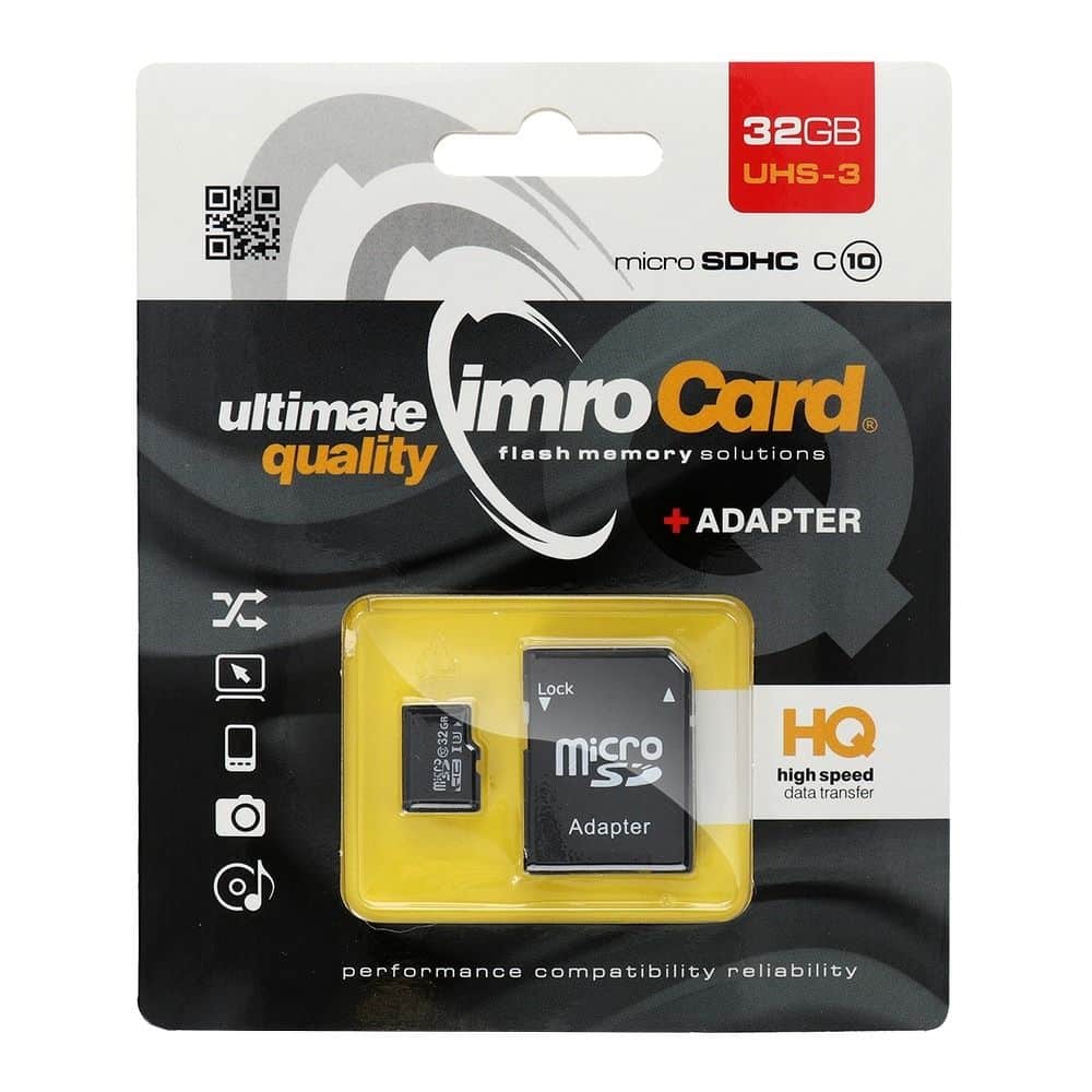 MicroSD memorijska kartica 32GB 100MB/s klasa 10 UHS-3 IMRO s adapterom