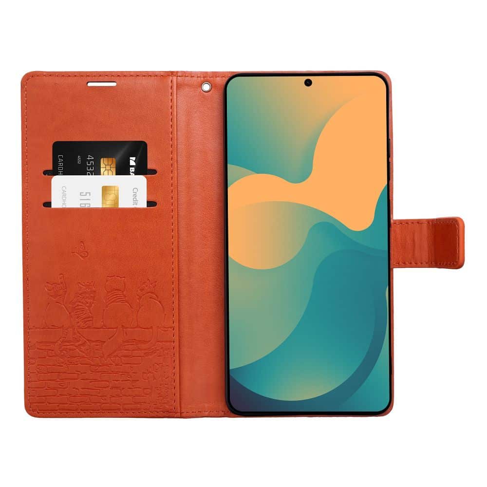 Preklopna futrola za Xiaomi Redmi NOTE 15 4G Mezzo Book - prešani uzorak mačke