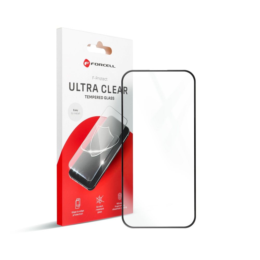 Kaljeno staklo za iPhone 17 PRO / 18 PRO Forcell Ultra Clear Glass - crno