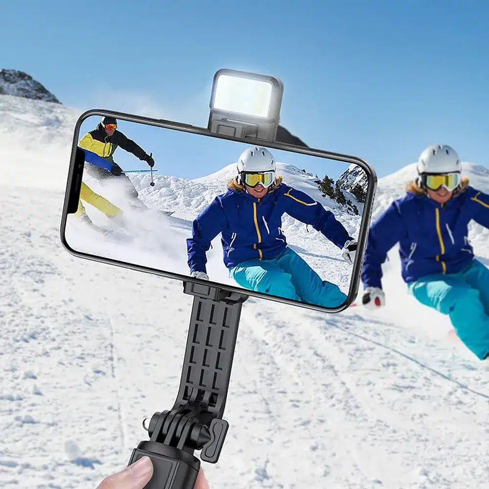 HOCO alumínium selfie bot LED világítással és Bluetooth távirányítóval K15 fekete
