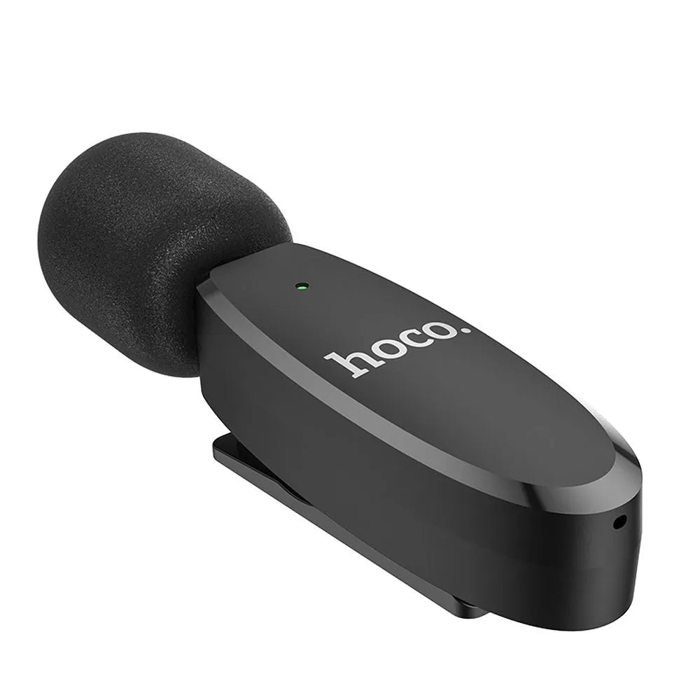 HOCO vezeték nélküli lavalier mikrofon iPhone Lightning 8-pin L15 fekete
