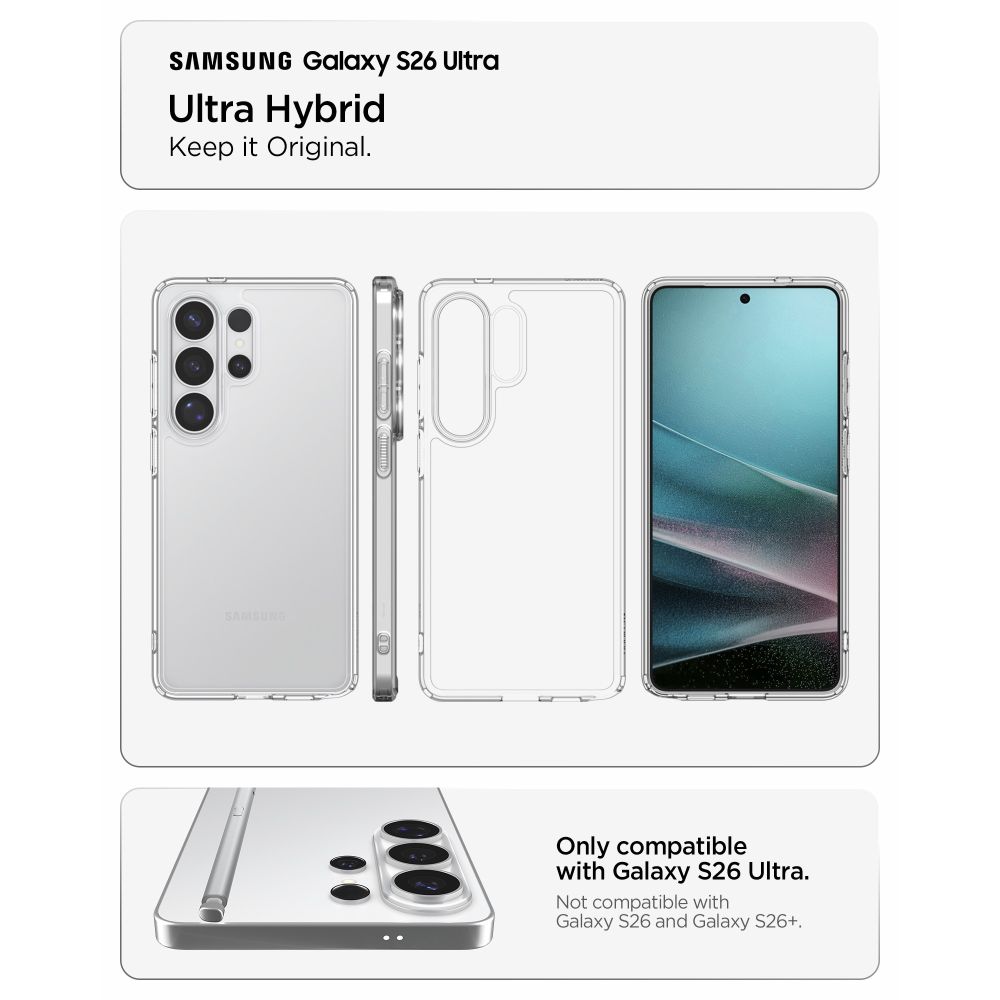 SPIGEN Ultra Hybrid maska za Samsung Galaxy S26 Ultra – Crystal Clear
