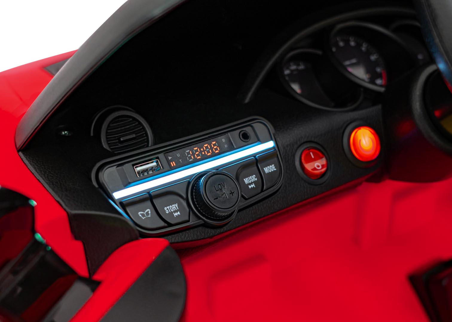 Licencirani auto na akumulator Porsche 718 - crveni