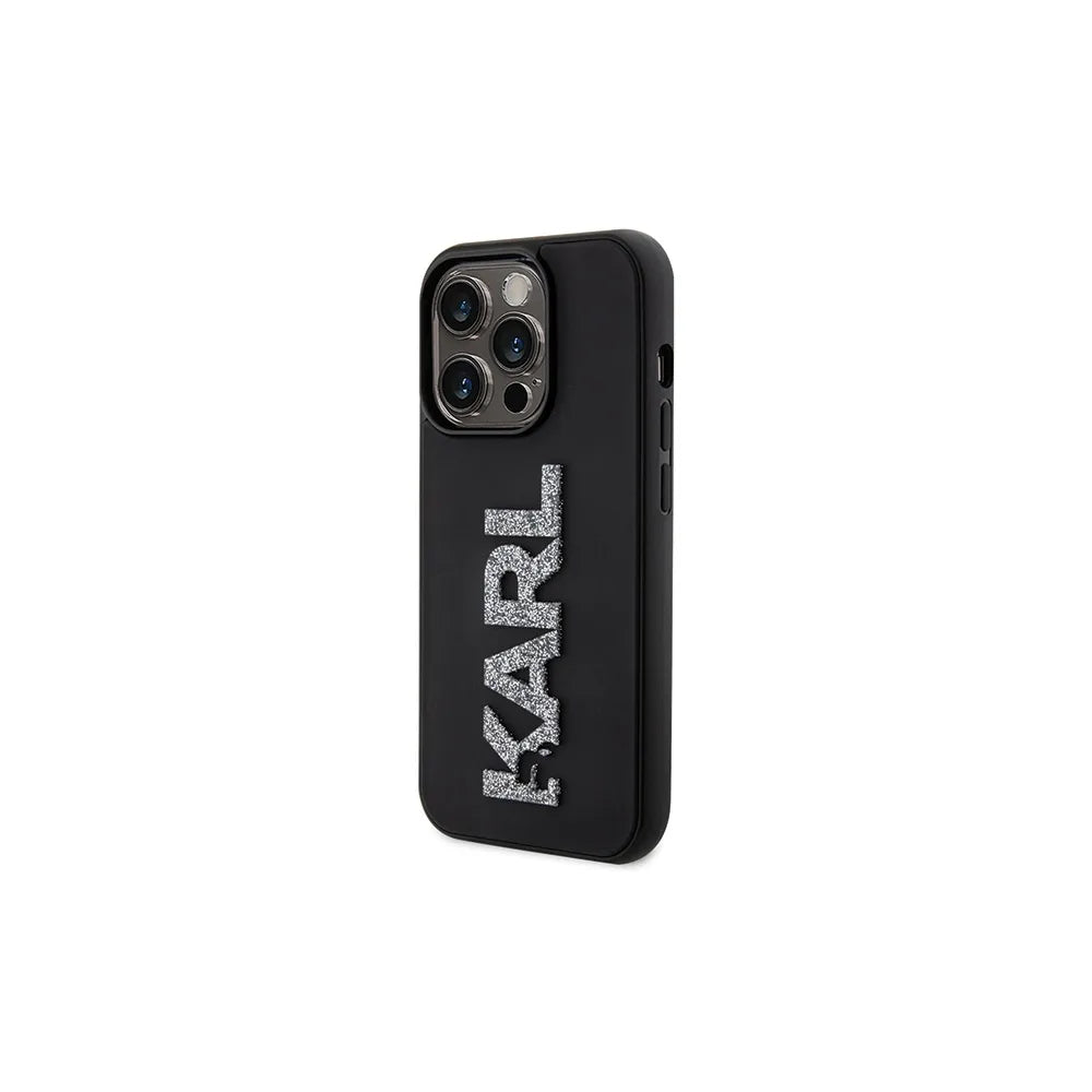Originalna torbica KARL LAGERFELD Hardcase KLHCP15X3DMBKCK za iPhone 15 PRO MAX (3D Logo Glitter / crna)