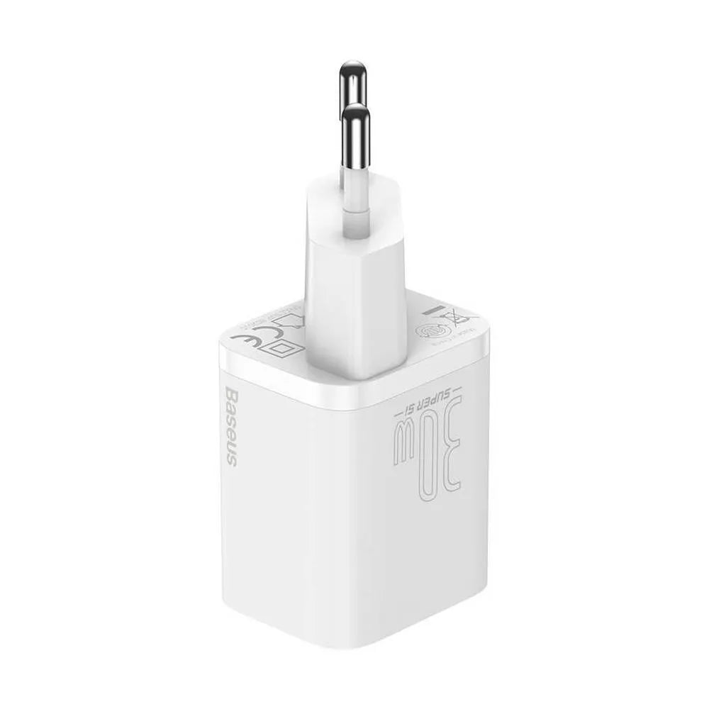 BASEUS zidni punjač Type C Super Si Quick Charger IC PD 30W bijeli CCSUP-J02/CCCJG30CE