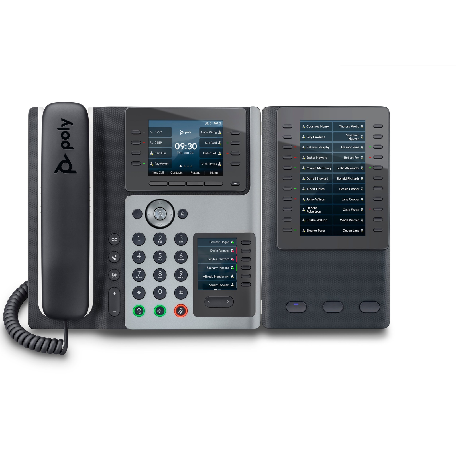 POLY Edge E400 IP Phone and PoE-enabled IP telefon Crno 8 linija IPS