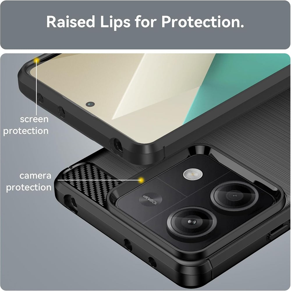 Techsuit Carbon Silicone maska za Xiaomi Redmi Note 13 5G– crna