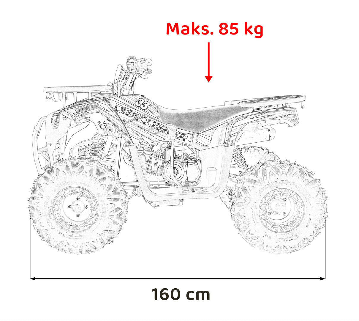 Quad na benzin 120CC DISCOVERER - narančasti