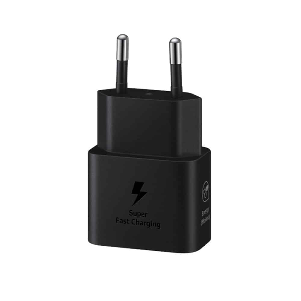 Samsung - Originalni zidni punjač T2510 (EP-T2510XBEGEU) - Type-C 25W super brzo punjenje s kabelom USB-C - crni