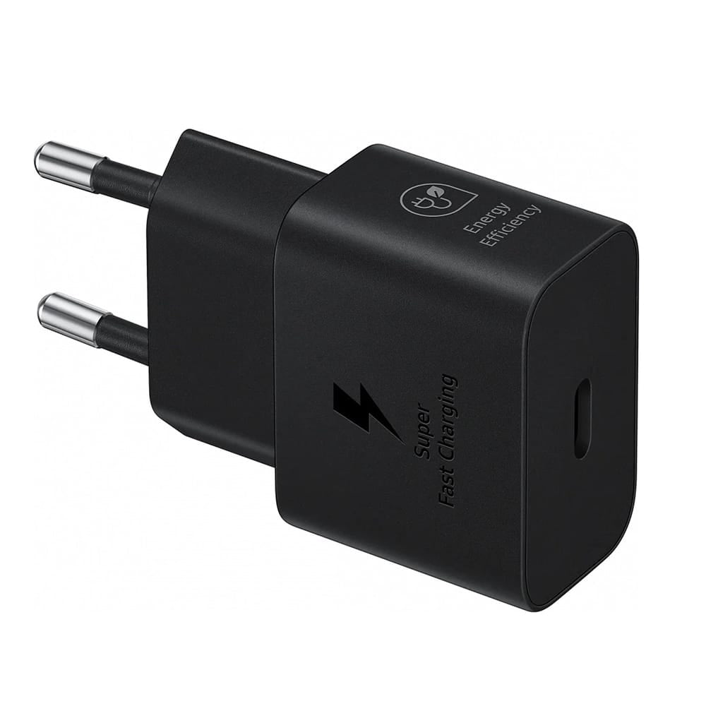 Samsung - Originalni zidni punjač T2510 (EP-T2510XBEGEU) - Type-C 25W super brzo punjenje s kabelom USB-C - crni