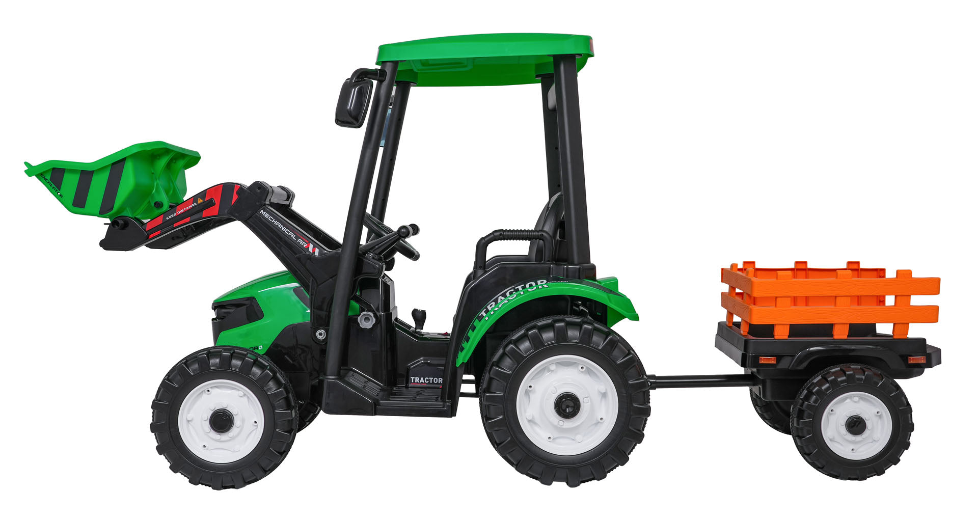 Traktor na akumulator s prikolicom MEGA D68 - zeleni