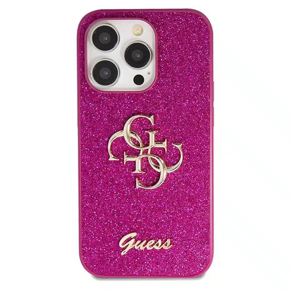 Originalna GUESS Hardcase GUHCP15LHG4SGU torbica za iPhone 15 Pro (Fixed Glitter Big 4G / ljubičasta)