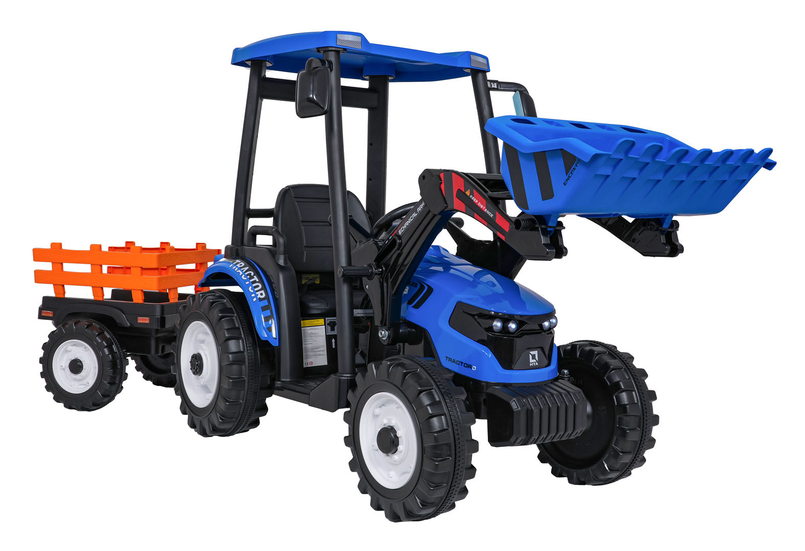 Traktor na akumulator s prikolicom MEGA D68 - plavi