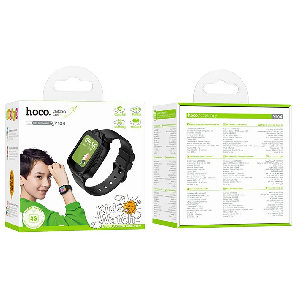 Hoco 4G GPS pametni sat za djecu s funkcijom poziva Y104 crni