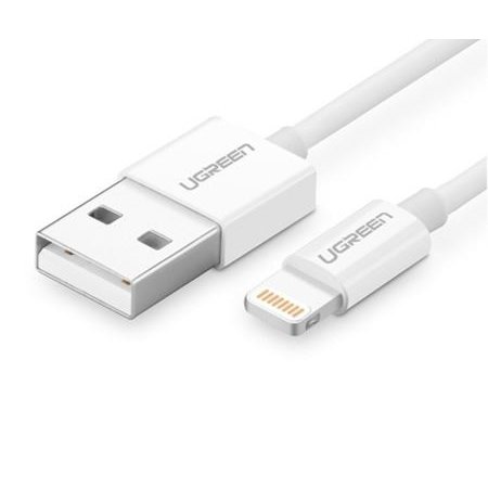 Ugreen cable USB 2.0 A lightning 2m, 5V/2.4A iPhone 7 / 7plus / 6S/ 6 / 6 Plus, iPhone 5s/5c/5, iPad Mini/Mini 2, iPad 1 m Bijelo